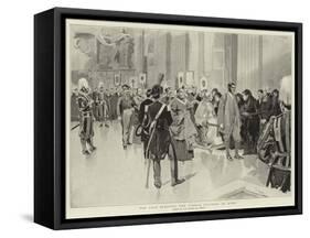 The Pope Blessing the French Pilgrims in Rome-Oswaldo Tofani-Framed Stretched Canvas
