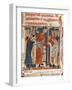 The Pope Delivering the Constitution, Miniature from the Constitutions of Gregory IX Codex, Italy-null-Framed Giclee Print