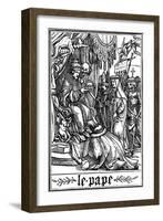 The Pope Visited by Death, 1538-Hans Holbein the Younger-Framed Giclee Print