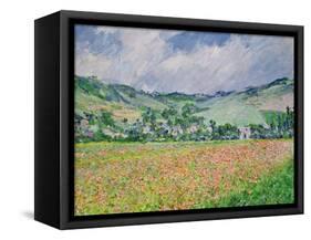 The Poppy Field Near Giverny, 1885-Claude Monet-Framed Stretched Canvas