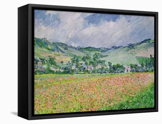 The Poppy Field Near Giverny, 1885-Claude Monet-Framed Stretched Canvas