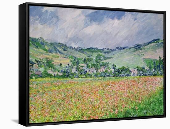 The Poppy Field Near Giverny, 1885-Claude Monet-Framed Stretched Canvas