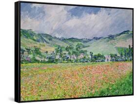 The Poppy Field Near Giverny, 1885-Claude Monet-Framed Stretched Canvas