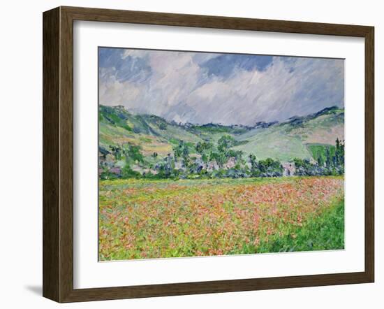 The Poppy Field Near Giverny, 1885-Claude Monet-Framed Giclee Print