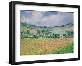 The Poppy Field Near Giverny, 1885-Claude Monet-Framed Giclee Print