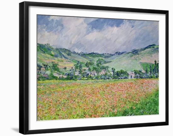 The Poppy Field Near Giverny, 1885-Claude Monet-Framed Giclee Print