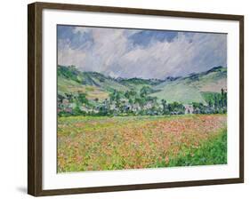 The Poppy Field Near Giverny, 1885-Claude Monet-Framed Giclee Print