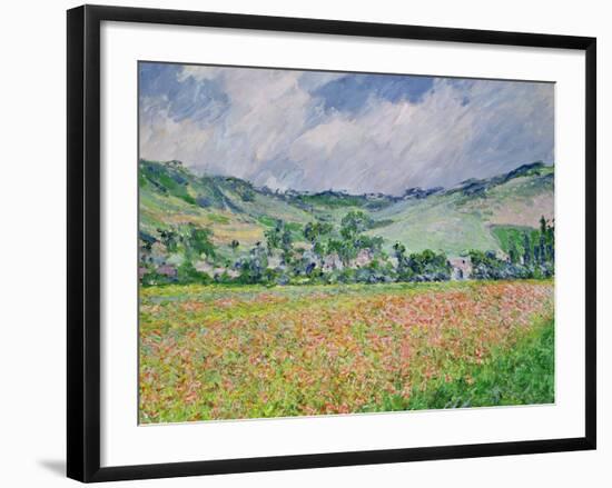 The Poppy Field Near Giverny, 1885-Claude Monet-Framed Giclee Print