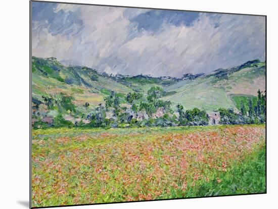 The Poppy Field Near Giverny, 1885-Claude Monet-Mounted Giclee Print