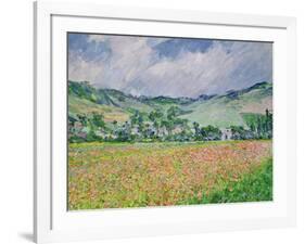 The Poppy Field Near Giverny, 1885-Claude Monet-Framed Giclee Print