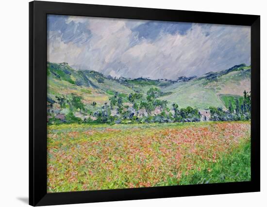 The Poppy Field Near Giverny, 1885-Claude Monet-Framed Giclee Print