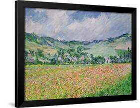 The Poppy Field Near Giverny, 1885-Claude Monet-Framed Giclee Print