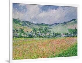 The Poppy Field Near Giverny, 1885-Claude Monet-Framed Giclee Print