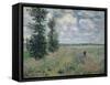 The Poppy Field-Claude Monet-Framed Stretched Canvas