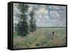 The Poppy Field-Claude Monet-Framed Stretched Canvas