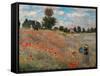 The Poppy Field-Claude Monet-Framed Stretched Canvas