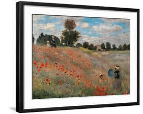 The Poppy Field-Claude Monet-Framed Giclee Print