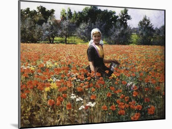 The Poppy Field-George Hitchcock-Mounted Giclee Print