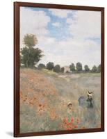 The Poppyfield, Near Argenteuil - Focus-Claude Monet-Framed Giclee Print