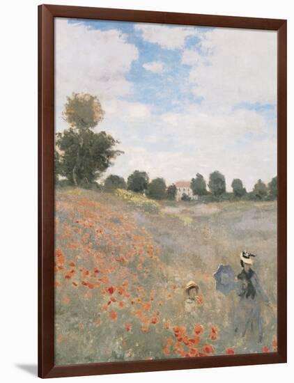 The Poppyfield, Near Argenteuil - Focus-Claude Monet-Framed Giclee Print