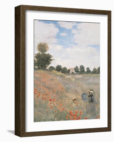 The Poppyfield, Near Argenteuil - Focus-Claude Monet-Framed Giclee Print