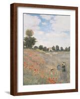 The Poppyfield, Near Argenteuil - Focus-Claude Monet-Framed Giclee Print