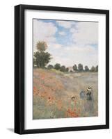 The Poppyfield, Near Argenteuil - Focus-Claude Monet-Framed Giclee Print