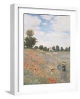 The Poppyfield, Near Argenteuil - Focus-Claude Monet-Framed Giclee Print