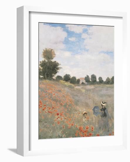 The Poppyfield, Near Argenteuil - Focus-Claude Monet-Framed Giclee Print