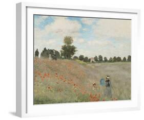 The Poppyfield, Near Argenteuil-Claude Monet-Framed Art Print