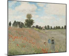 The Poppyfield, Near Argenteuil-Claude Monet-Mounted Art Print