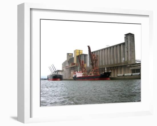 The Port and Grain Silos-null-Framed Giclee Print