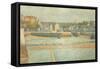 The Port and the Quay at Bessin-Georges Seurat-Framed Stretched Canvas