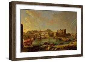 The Port at Naples (View of the Castel Nuovo at the Palazzo Reale), 1711-Gaspar van Wittel-Framed Giclee Print