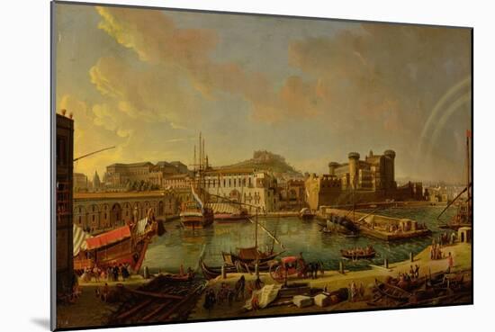 The Port at Naples (View of the Castel Nuovo at the Palazzo Reale), 1711-Gaspar van Wittel-Mounted Giclee Print
