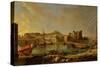 The Port at Naples (View of the Castel Nuovo at the Palazzo Reale), 1711-Gaspar van Wittel-Stretched Canvas