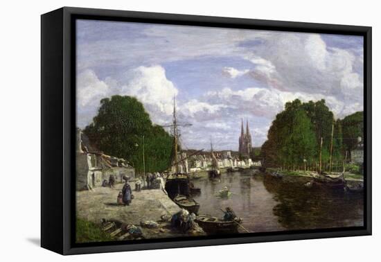 The Port at Quimper, 1857-Eugène Boudin-Framed Stretched Canvas