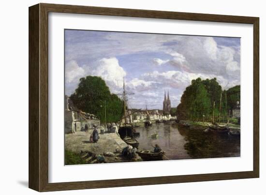 The Port at Quimper, 1857-Eugène Boudin-Framed Giclee Print