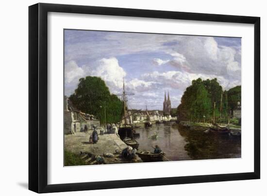 The Port at Quimper, 1857-Eugène Boudin-Framed Giclee Print