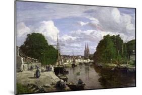 The Port at Quimper, 1857-Eugène Boudin-Mounted Giclee Print