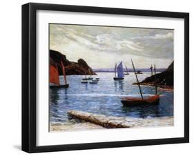 The Port, Island of Brehat, Brittany, 1892-Maxime Emile Louis Maufra-Framed Giclee Print