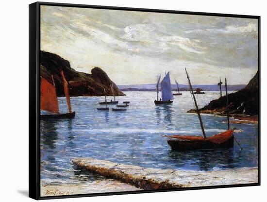 The Port, Island of Brehat, Brittany, 1892-Maxime Emile Louis Maufra-Framed Stretched Canvas
