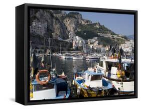 The Port of Amalfi, Costiera Amalfitana, UNESCO World Heritage Site, Campania, Italy, Europe-Oliviero Olivieri-Framed Stretched Canvas