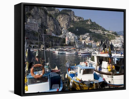 The Port of Amalfi, Costiera Amalfitana, UNESCO World Heritage Site, Campania, Italy, Europe-Oliviero Olivieri-Framed Stretched Canvas