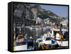 The Port of Amalfi, Costiera Amalfitana, UNESCO World Heritage Site, Campania, Italy, Europe-Oliviero Olivieri-Framed Stretched Canvas