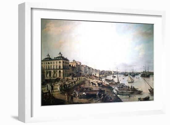 The Port of Bordeaux, France, 1804-Pierre I Lacour-Framed Giclee Print