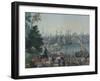 The Port of Boston in the United States of America, Painted Wallpaper, Made by Zuber at Mulhouse-null-Framed Giclee Print