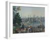 The Port of Boston in the United States of America, Painted Wallpaper, Made by Zuber at Mulhouse-null-Framed Giclee Print