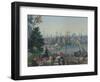 The Port of Boston in the United States of America, Painted Wallpaper, Made by Zuber at Mulhouse-null-Framed Giclee Print