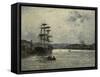 The Port of Caen-Stanislas Lepine-Framed Stretched Canvas